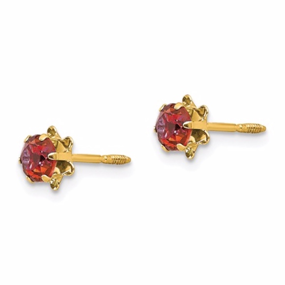 14k Ruby Screwback Earrings - Picture 2 of 3